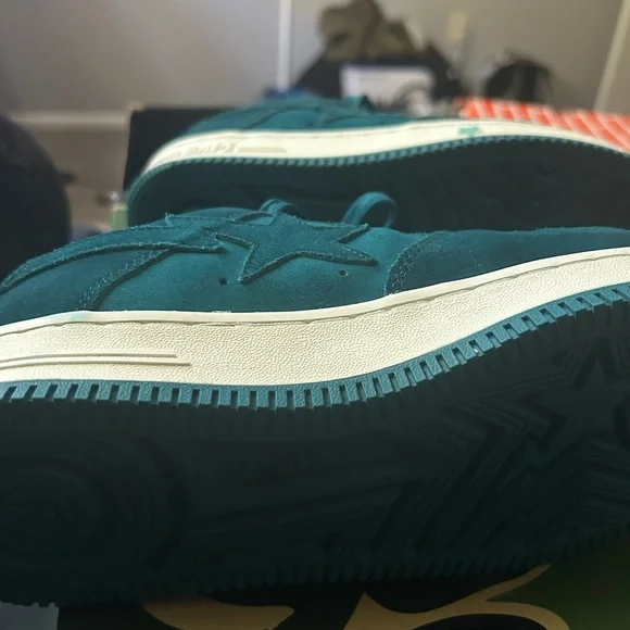 Bape Blue Sneakers Suede Upper Timeless Appeal